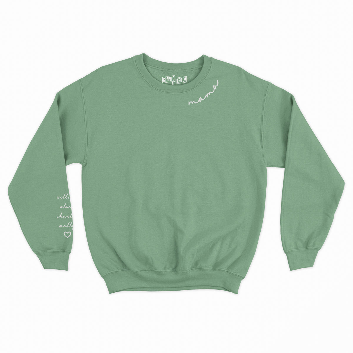 Mama Cursive Unisex Sweatshirt with Names