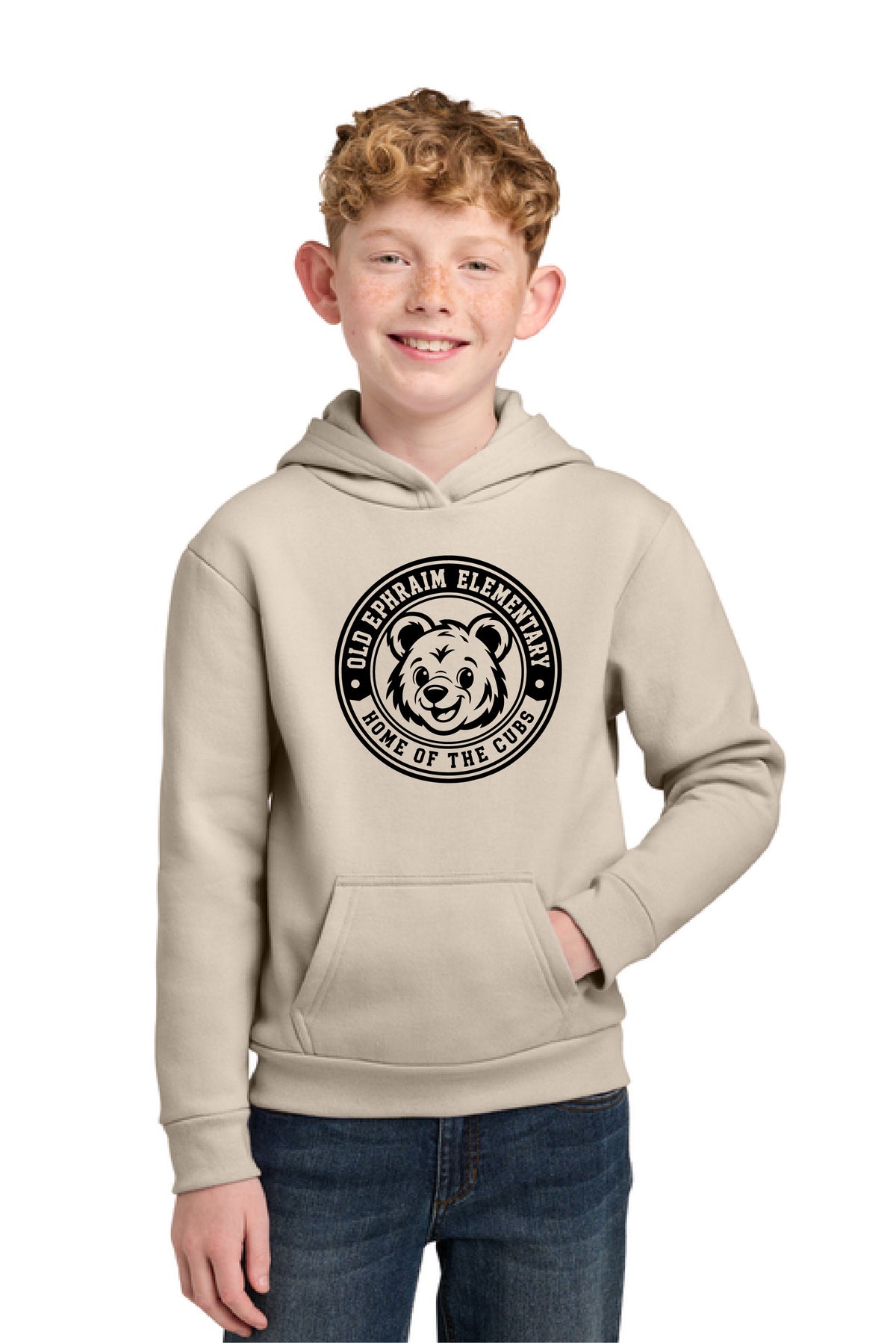 Old Ephraim - Bear - PC68YH Youth Easy Fleece Pullover Hoodie
