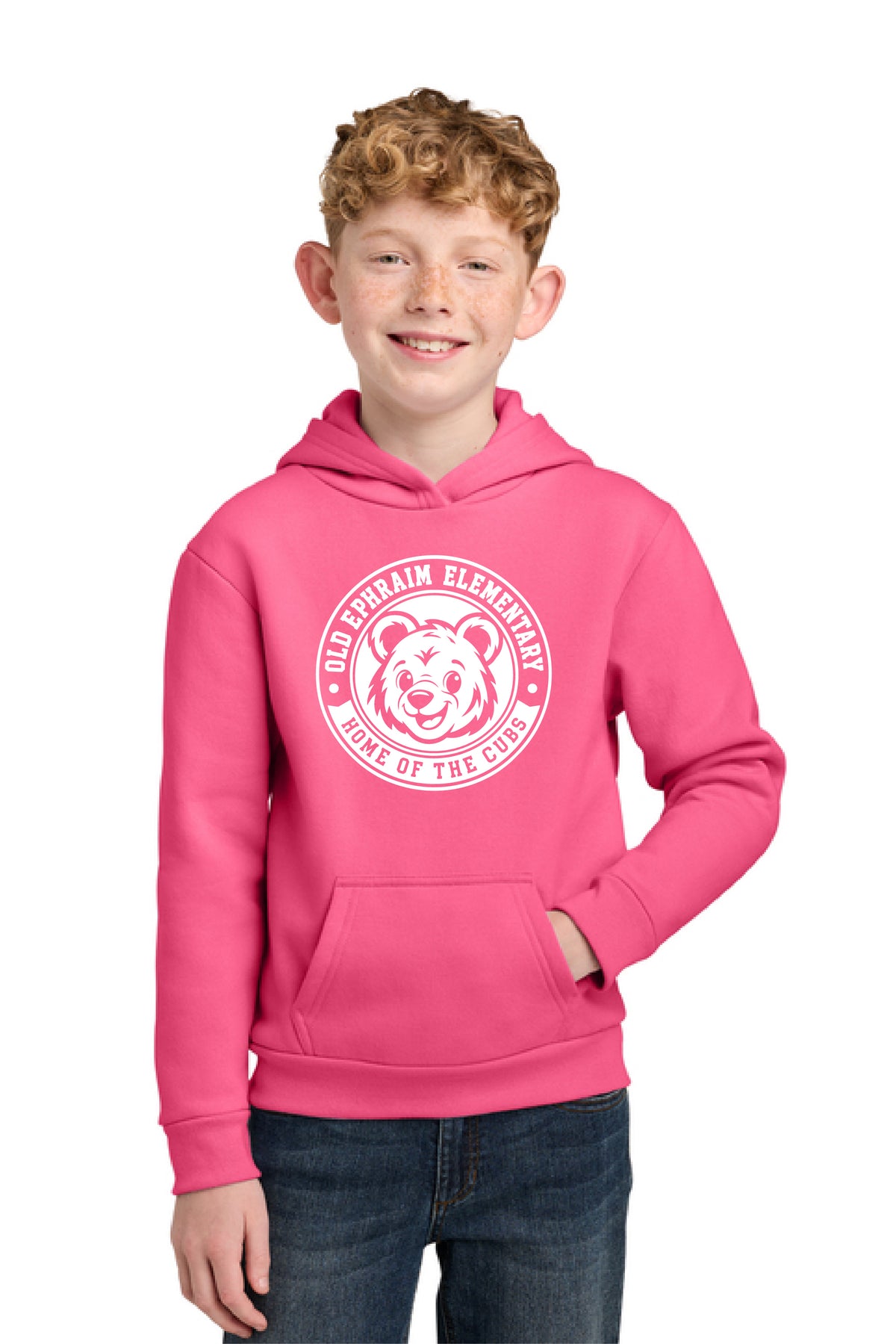 Old Ephraim - Bear - PC68YH Youth Easy Fleece Pullover Hoodie