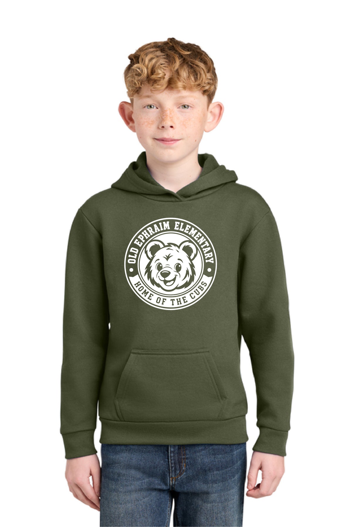 Old Ephraim - Bear - PC68YH Youth Easy Fleece Pullover Hoodie