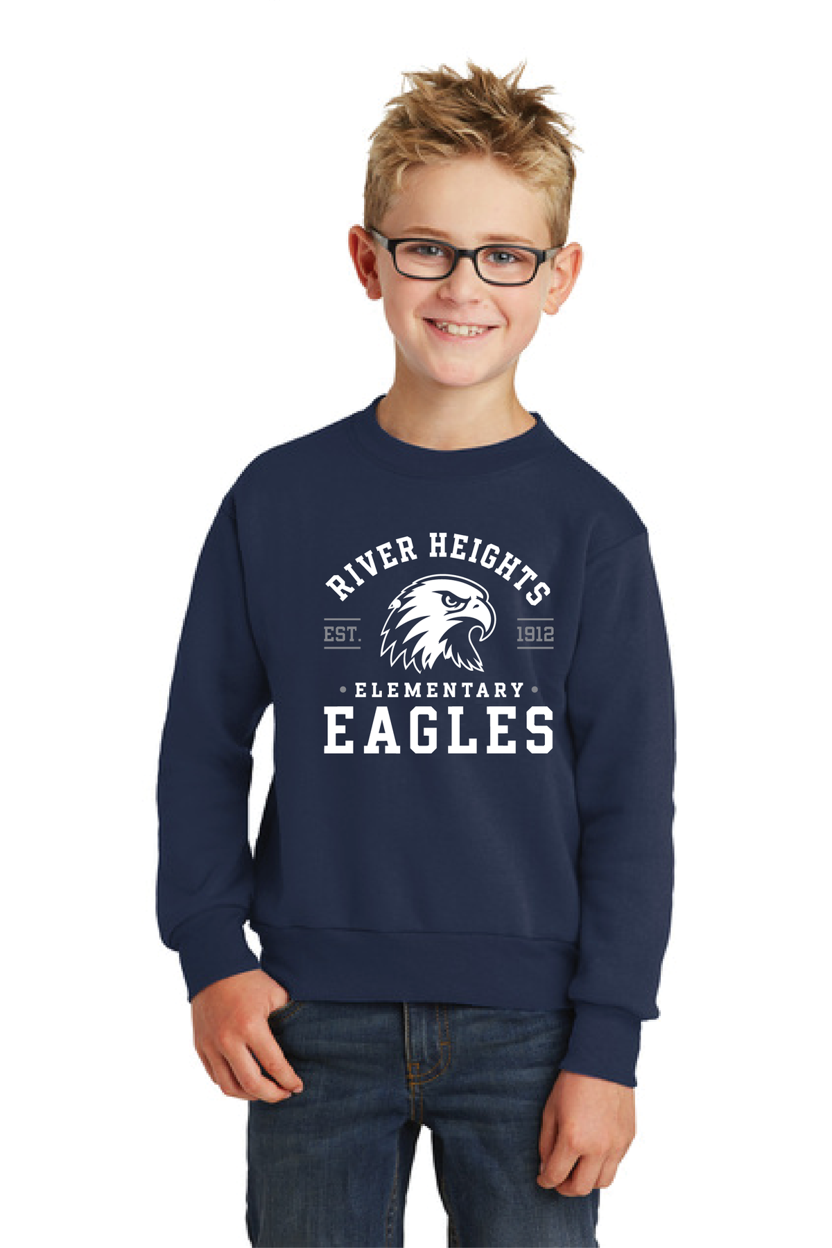 RHE - Eagle - PC78Y Youth Core Fleece Crewneck Sweatshirt
