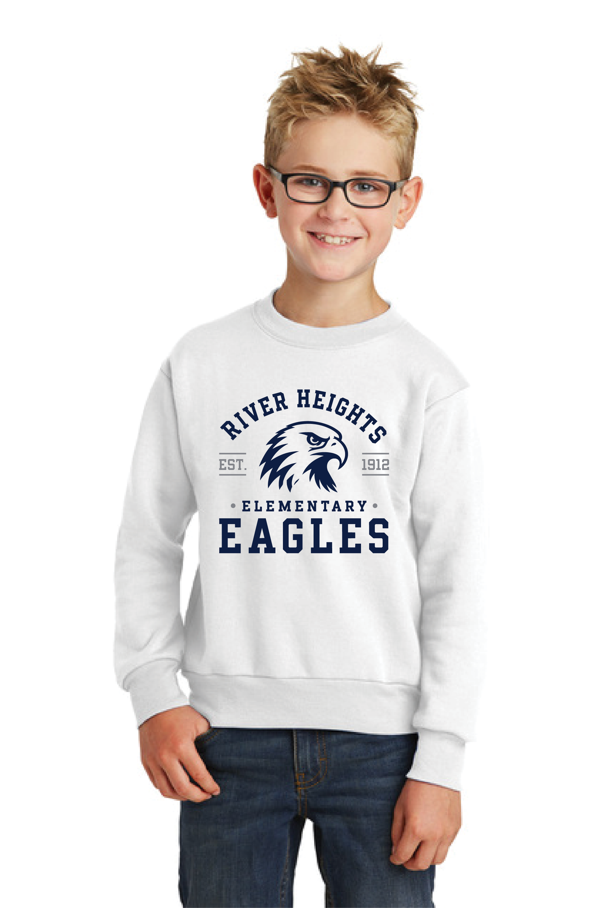 RHE - Eagle - PC78Y Youth Core Fleece Crewneck Sweatshirt