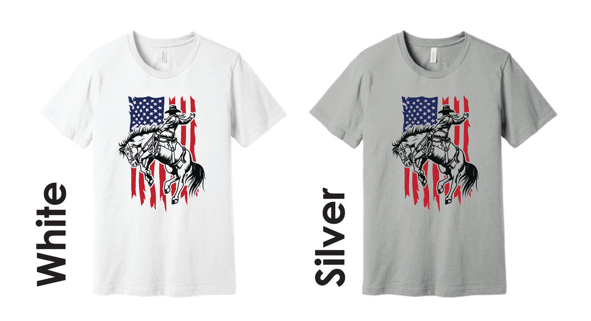 Patriotic Man Riding Horse Unisex and Youth Tee
