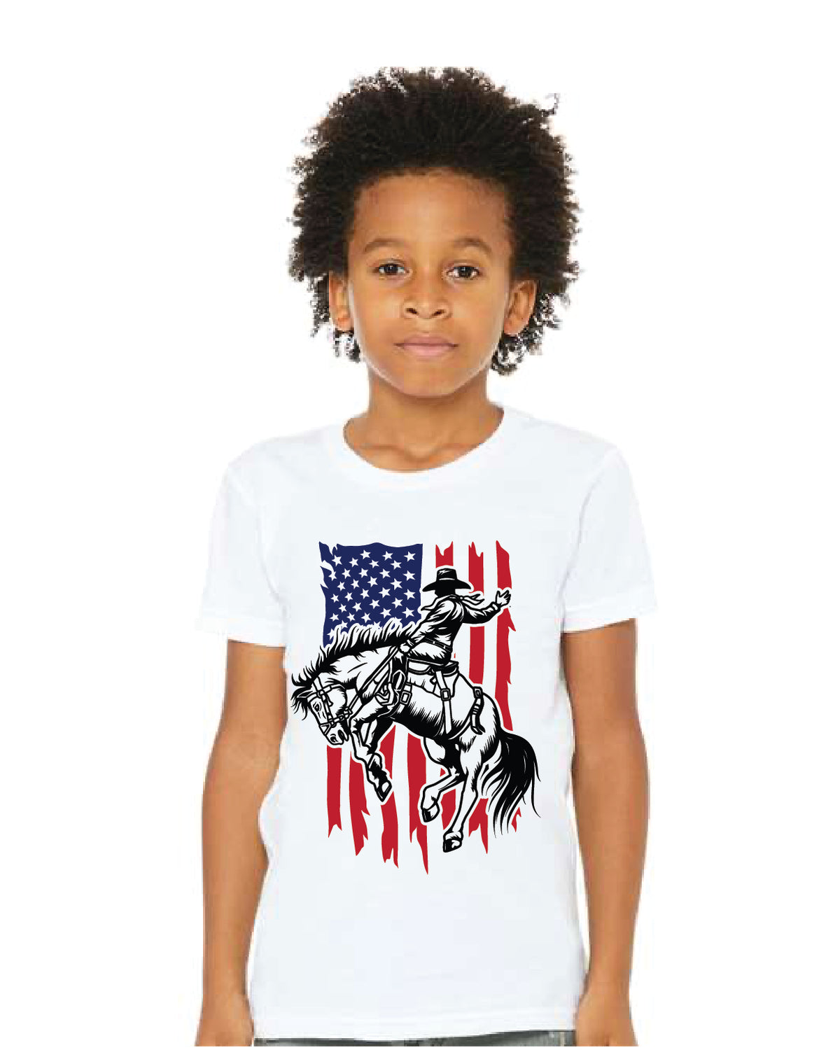 Patriotic Man Riding Horse Unisex and Youth Tee